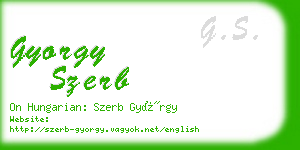 gyorgy szerb business card